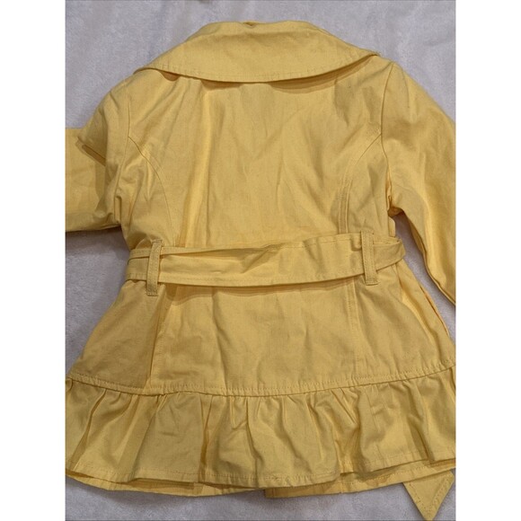 Gymboree NWT XS 3-4 Girls Coat Yellow Polka Dot Buttons 2011 Toddler Belt Kids - Picture 4 of 4